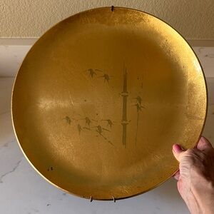 Vintage Otagiri Plate Wall Hanging  Bamboo Japan